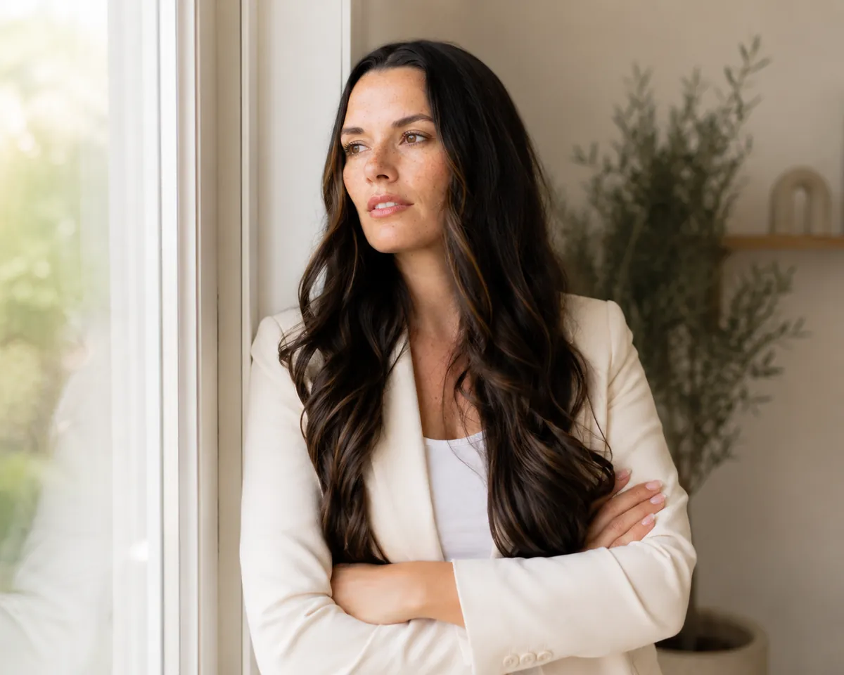 Porträt von Daniela Gaubig am Fenster